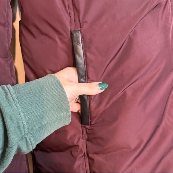 Mackage Adali Down Coat With Natural Fur Coat in Bordeaux - Picture 7 of 16